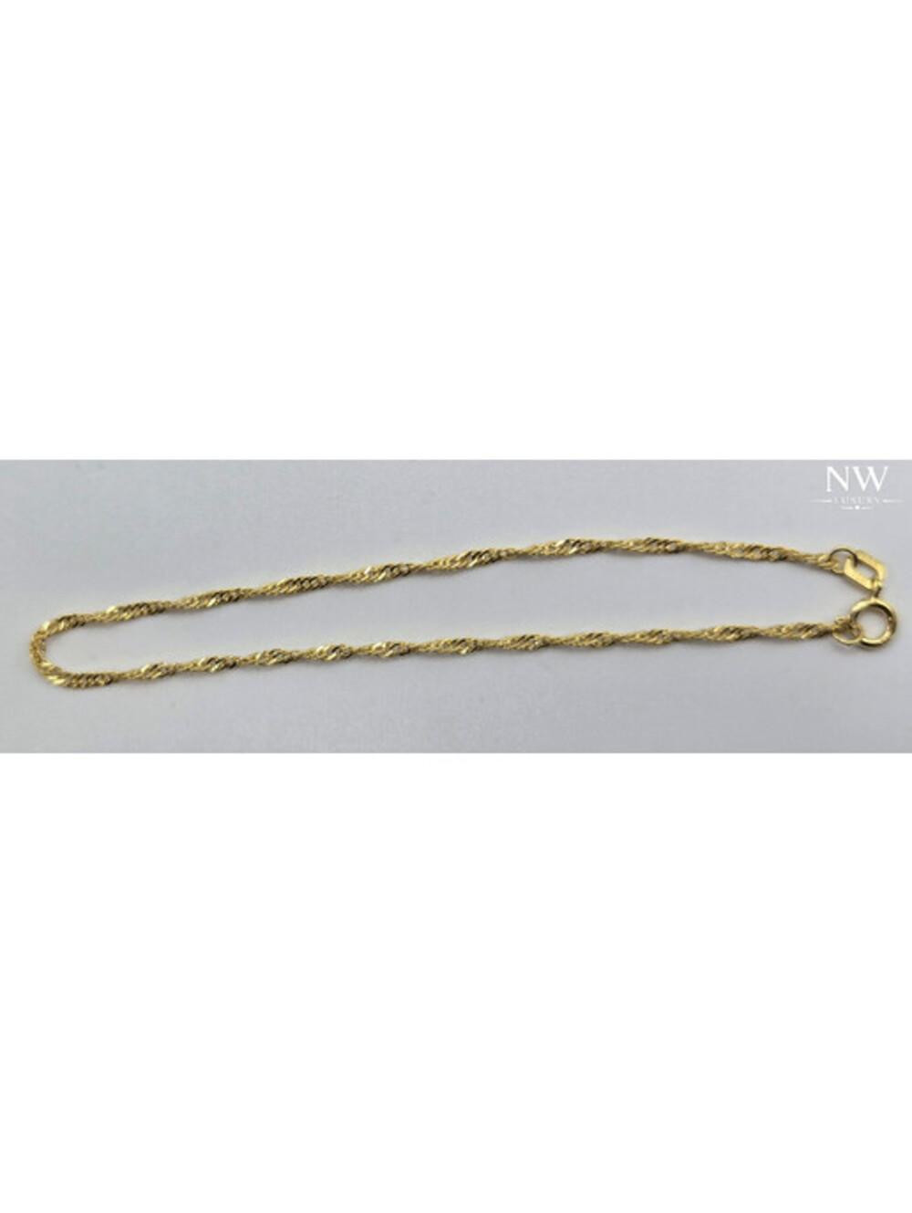 NEW 10k Solid Yellow Gold Twisted Singapore Bracelet, 1.6mm ,7inch, ITALY